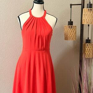 Express Orange Halter Neck Dress